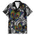 Aotearoa Takatapui Pride Family Matching Off Shoulder Short Dress and Hawaiian Shirt Rainbow Butterfly - Free To Love