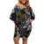 Aotearoa Takatapui Pride Family Matching Off Shoulder Short Dress and Hawaiian Shirt Rainbow Butterfly - Free To Love