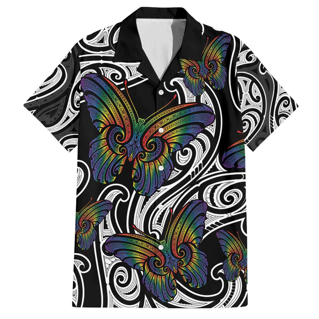 Aotearoa Takatapui Pride Family Matching Summer Maxi Dress and Hawaiian Shirt Rainbow Butterfly - Free To Love