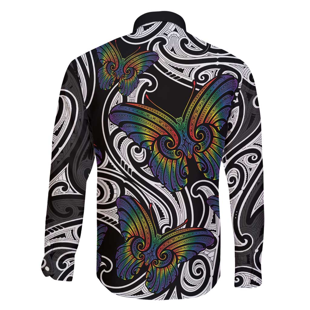 Aotearoa Takatapui Pride Family Matching Summer Maxi Dress and Hawaiian Shirt Rainbow Butterfly - Free To Love