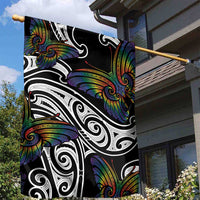 Aotearoa Takatapui Pride Garden Flag Rainbow Butterfly - Free To Love LT7 - Polynesian Pride