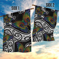 Aotearoa Takatapui Pride Garden Flag Rainbow Butterfly - Free To Love LT7 - Polynesian Pride