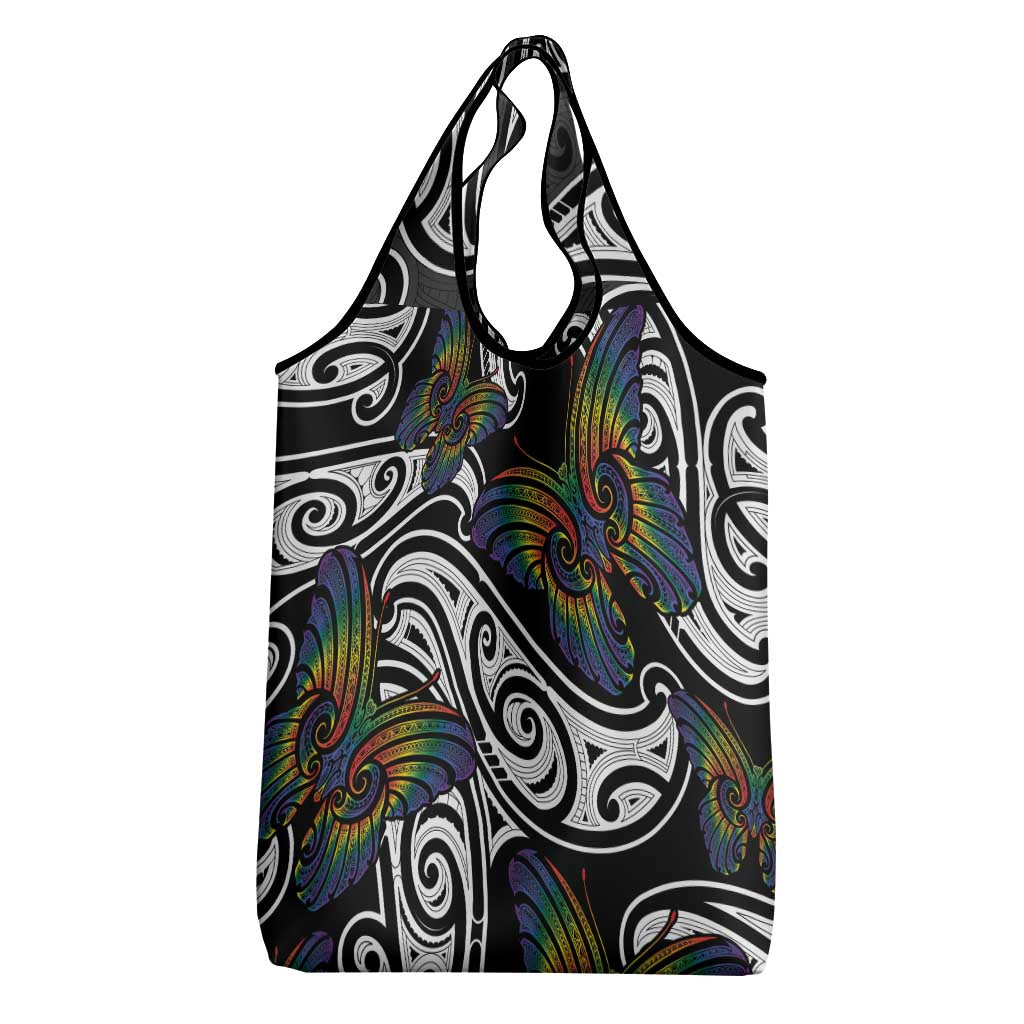 Aotearoa Takatapui Pride Grocery Bag Rainbow Butterfly - Free To Love LT7 - Polynesian Pride