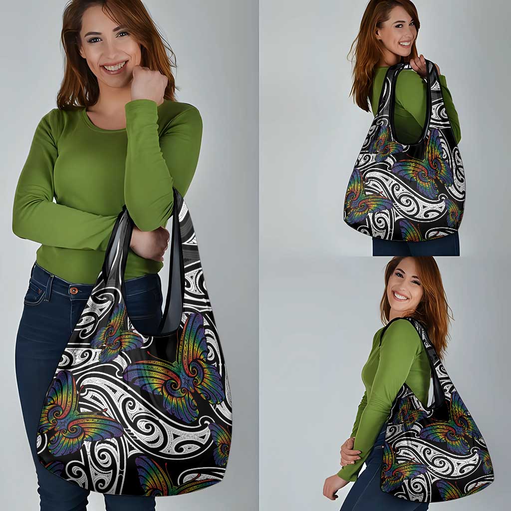 Aotearoa Takatapui Pride Grocery Bag Rainbow Butterfly - Free To Love LT7 - Polynesian Pride
