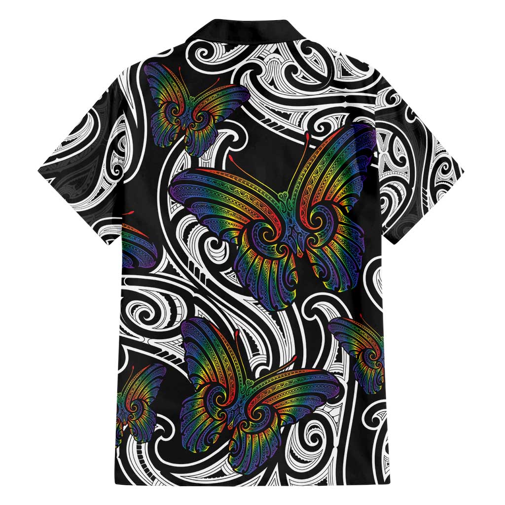 Aotearoa Takatapui Pride Hawaiian Shirt Rainbow Butterfly - Free To Love LT7 - Polynesian Pride
