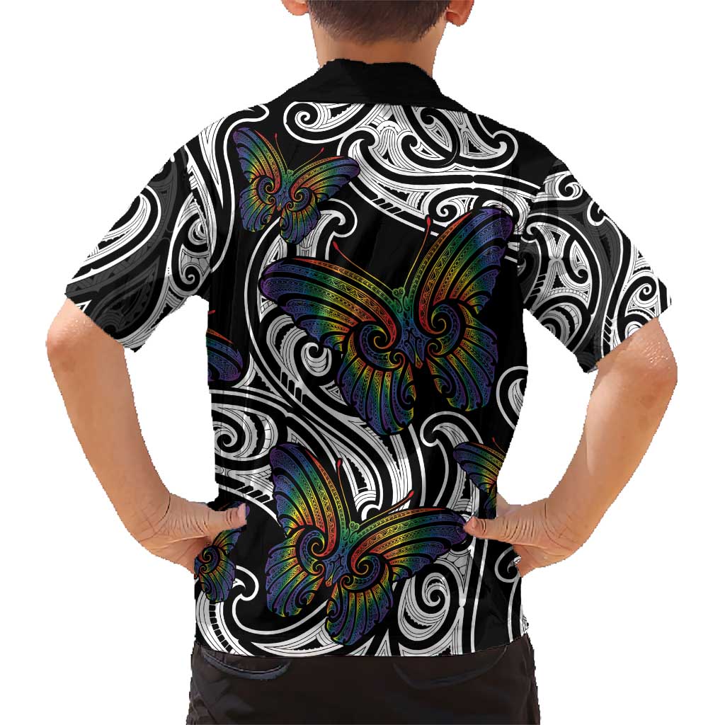 Aotearoa Takatapui Pride Hawaiian Shirt Rainbow Butterfly - Free To Love LT7 - Polynesian Pride