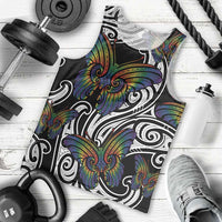 Aotearoa Takatapui Pride Men Tank Top Rainbow Butterfly - Free To Love LT7 - Polynesian Pride
