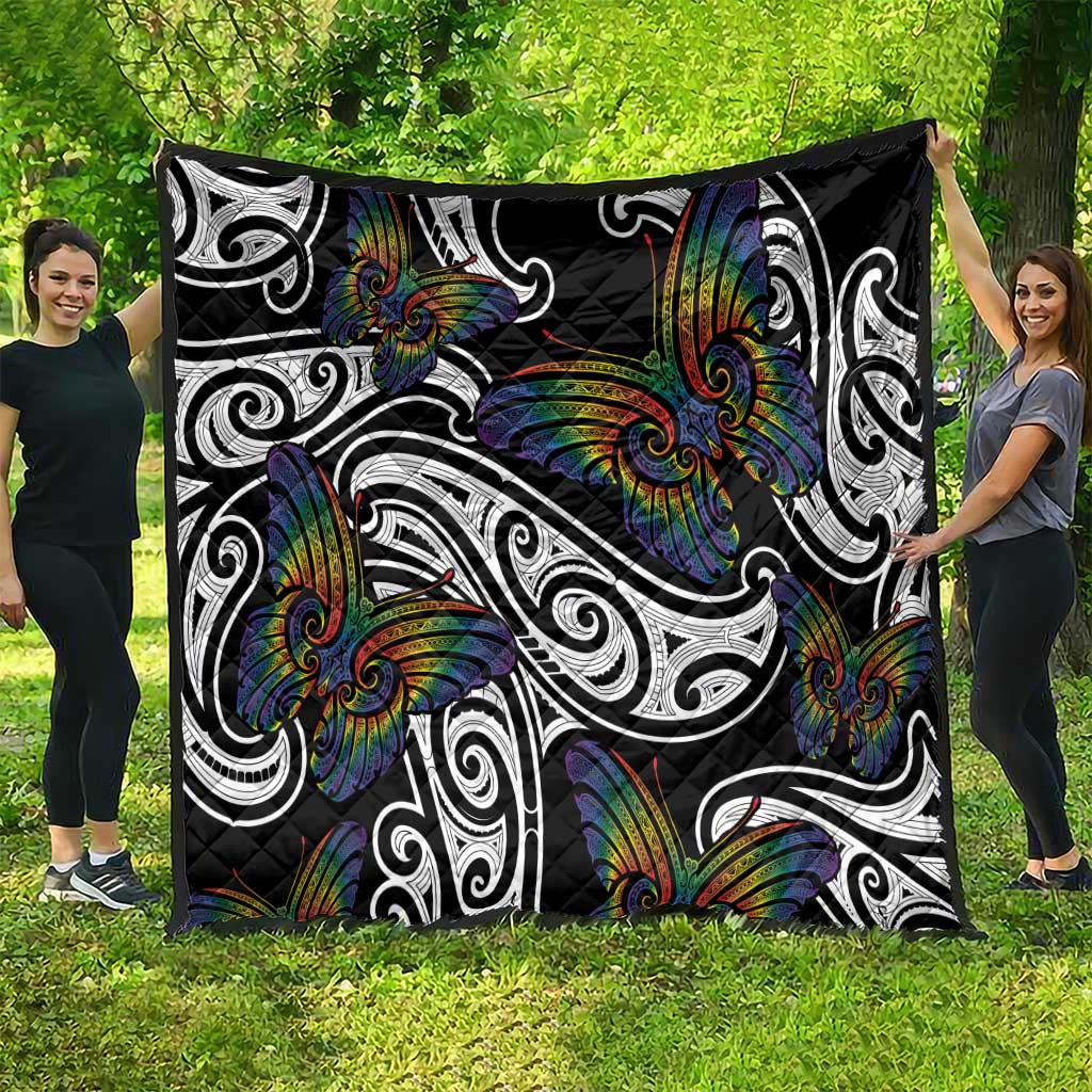 Aotearoa Takatapui Pride Quilt Rainbow Butterfly - Free To Love