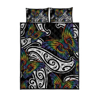 Aotearoa Takatapui Pride Quilt Bed Set Rainbow Butterfly - Free To Love LT7 - Polynesian Pride