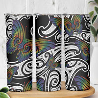 Aotearoa Takatapui Pride Skinny Tumbler Rainbow Butterfly - Free To Love
