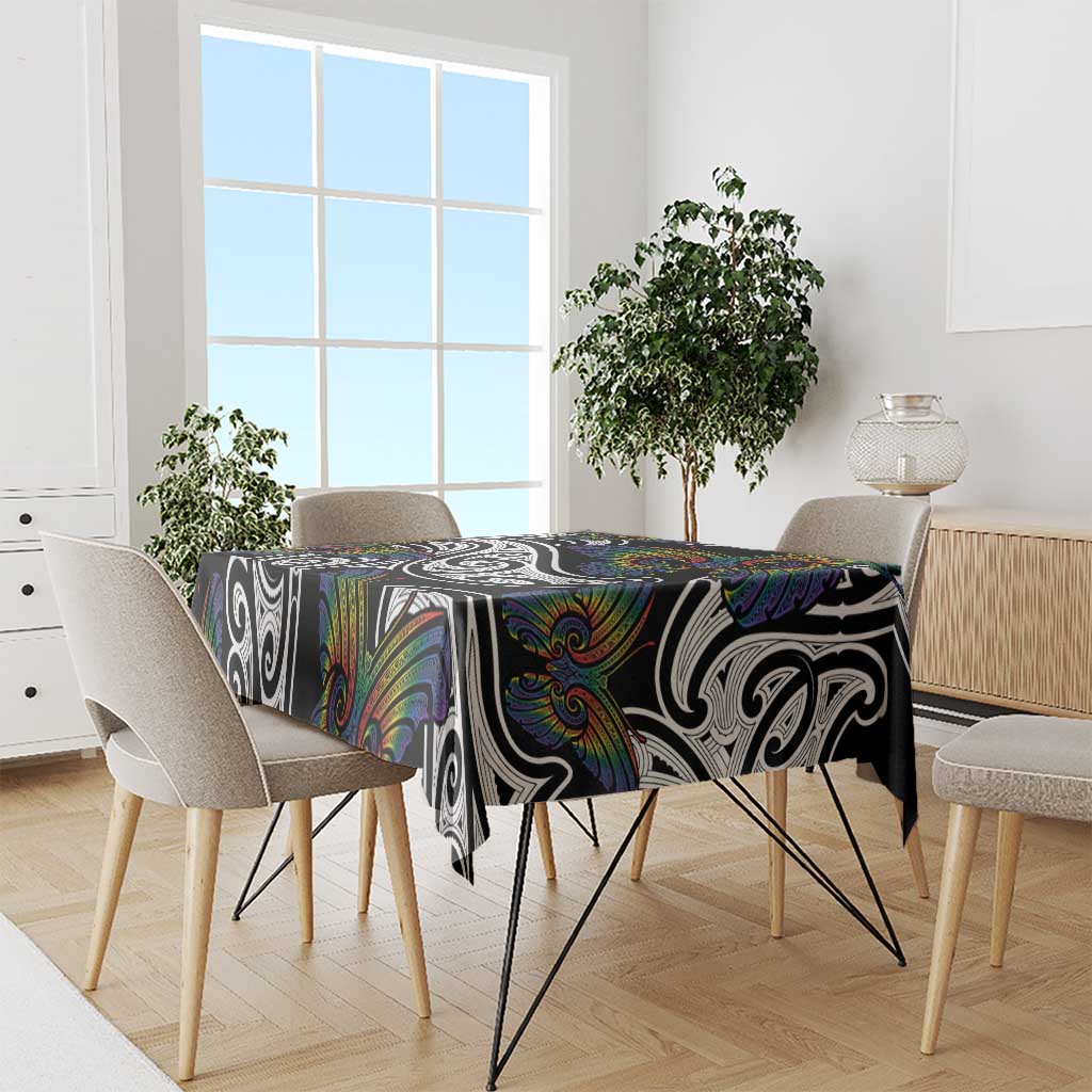 Aotearoa Takatapui Pride Tablecloth Rainbow Butterfly - Free To Love LT7 - Polynesian Pride