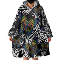 Aotearoa Takatapui Pride Wearable Blanket Hoodie Rainbow Butterfly - Free To Love LT7 - Polynesian Pride