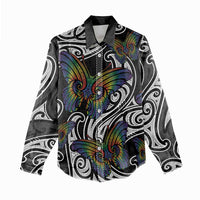 Aotearoa Takatapui Pride Women Casual Shirt Rainbow Butterfly - Free To Love