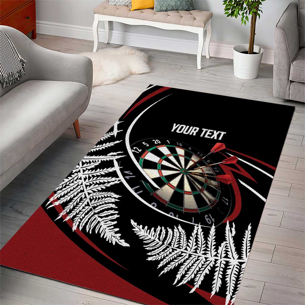 New Zealand Darts Personalised Area Rug Silver Fern Dynamic