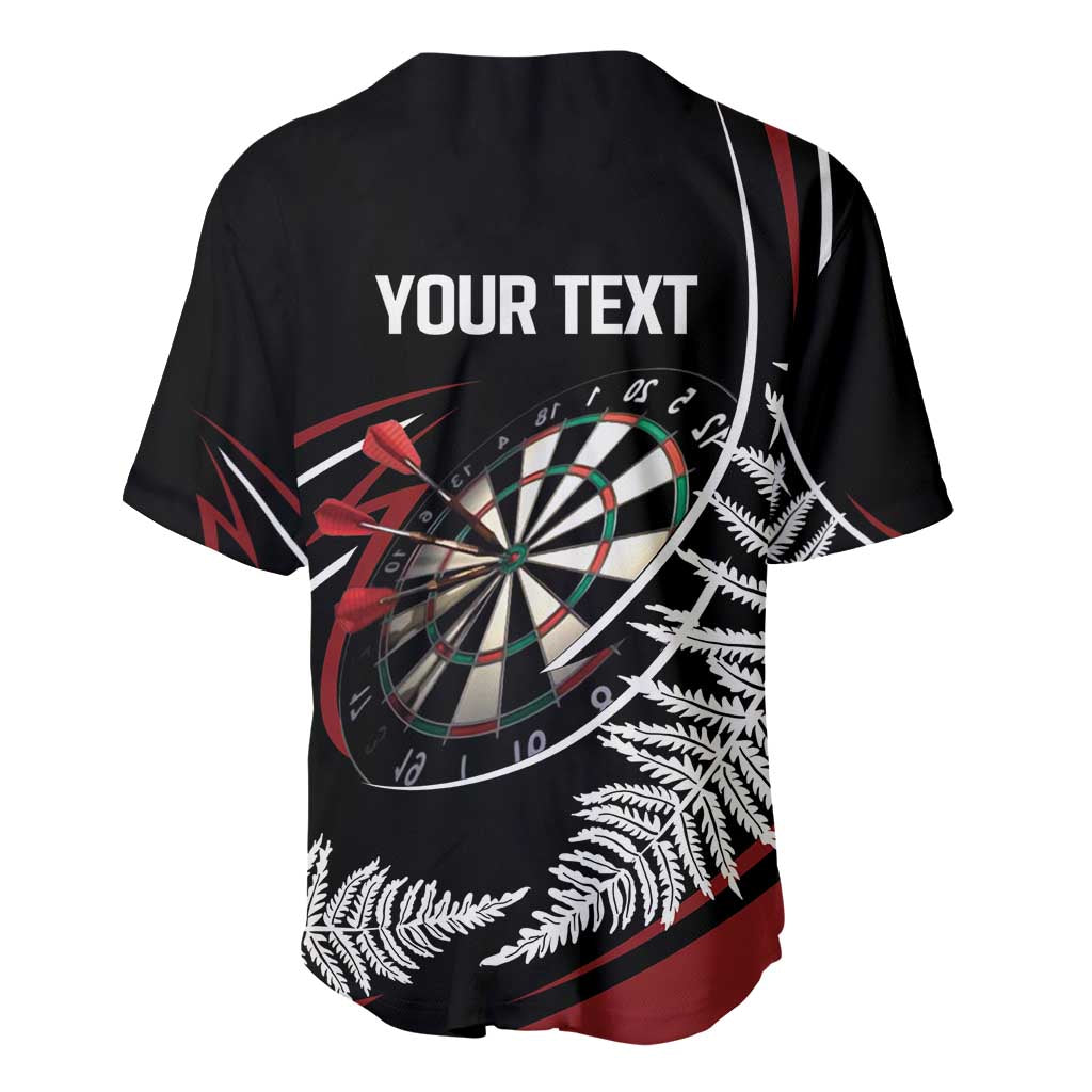 New Zealand Darts Personalised Baseball Jersey Silver Fern Dynamic