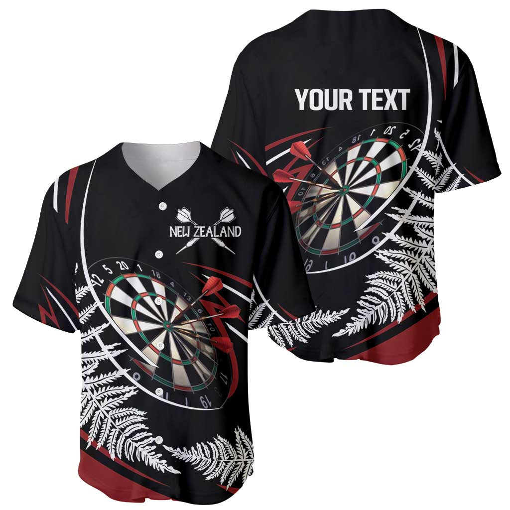 New Zealand Darts Personalised Baseball Jersey Silver Fern Dynamic