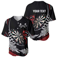 New Zealand Darts Personalised Baseball Jersey Silver Fern Dynamic