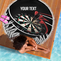 New Zealand Darts Personalised Beach Blanket Silver Fern Dynamic LT7 - Polynesian Pride