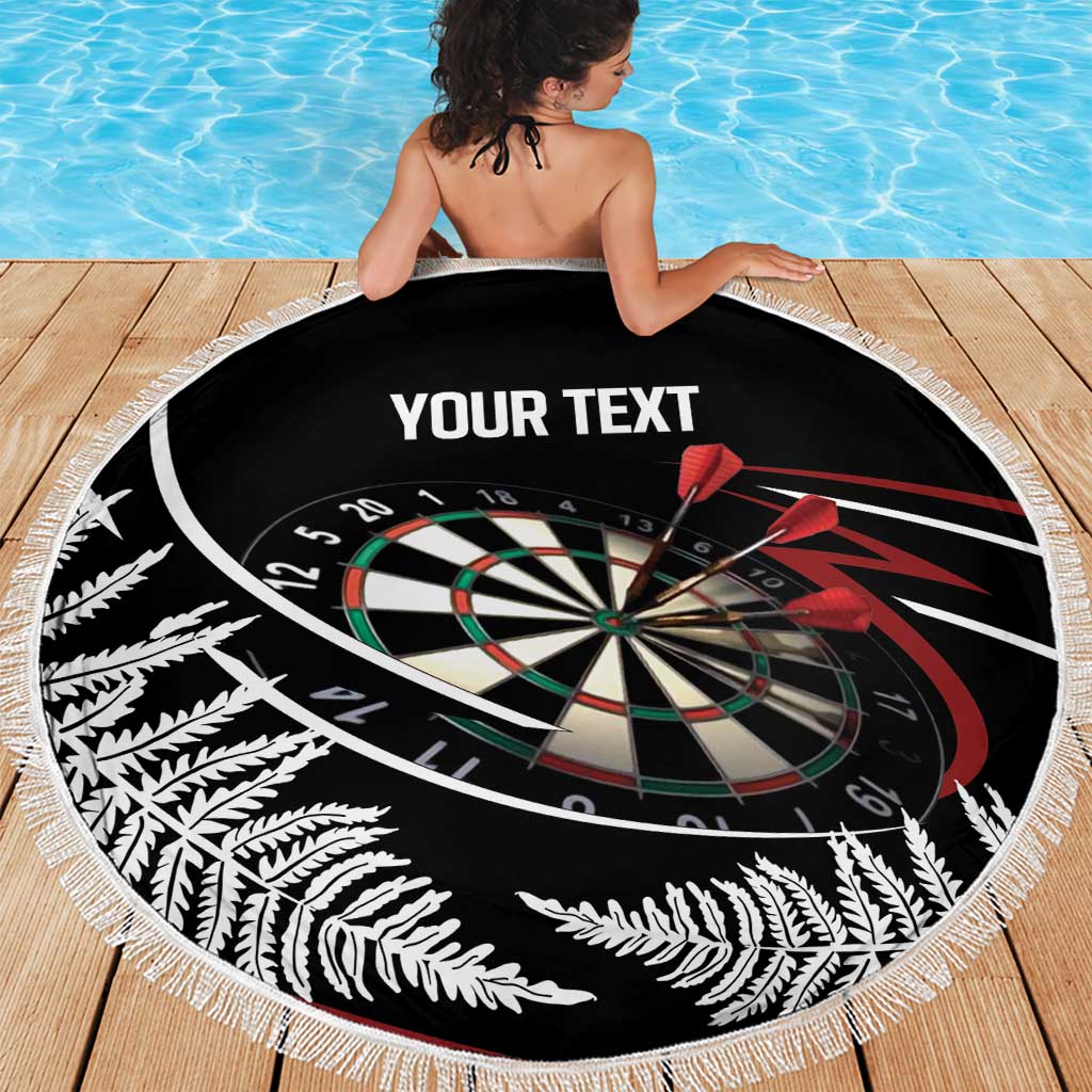 New Zealand Darts Personalised Beach Blanket Silver Fern Dynamic LT7 - Polynesian Pride