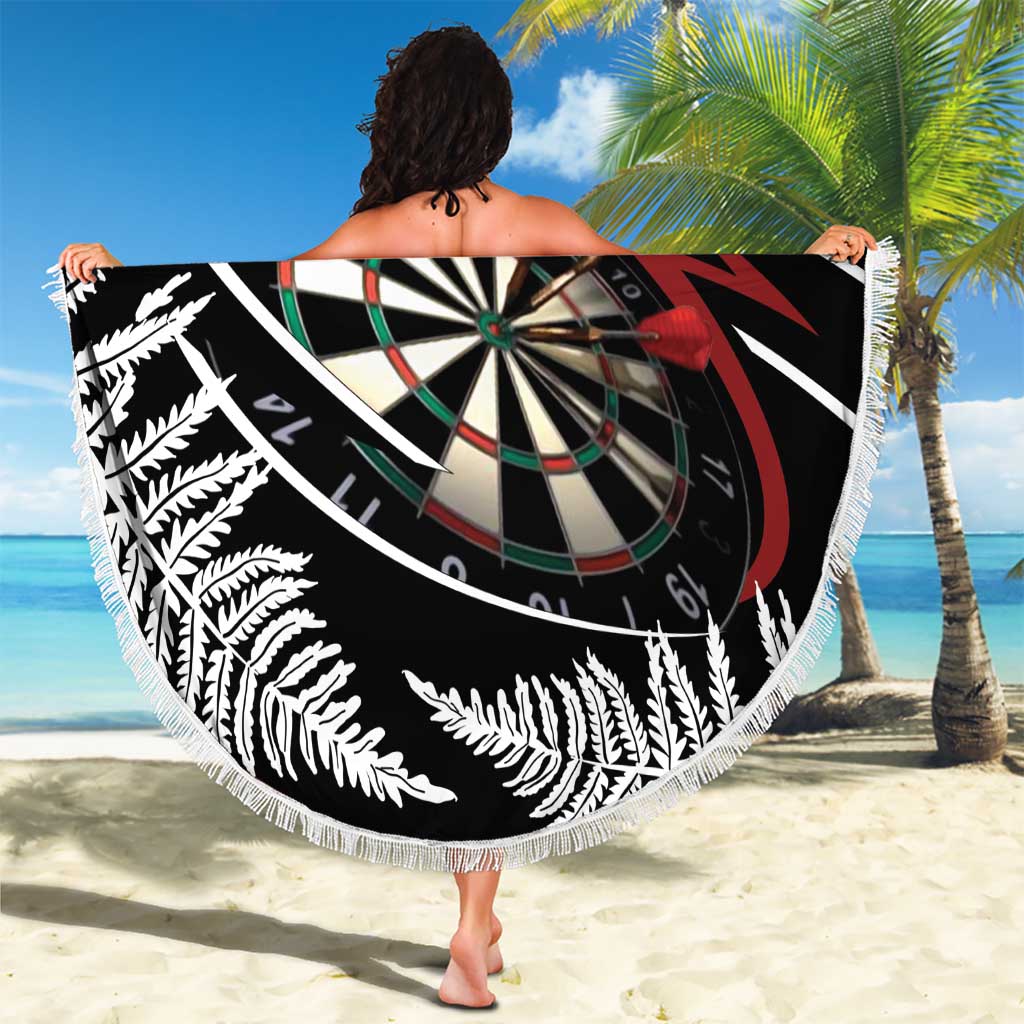 New Zealand Darts Personalised Beach Blanket Silver Fern Dynamic LT7 - Polynesian Pride