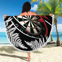 New Zealand Darts Personalised Beach Blanket Silver Fern Dynamic LT7 - Polynesian Pride