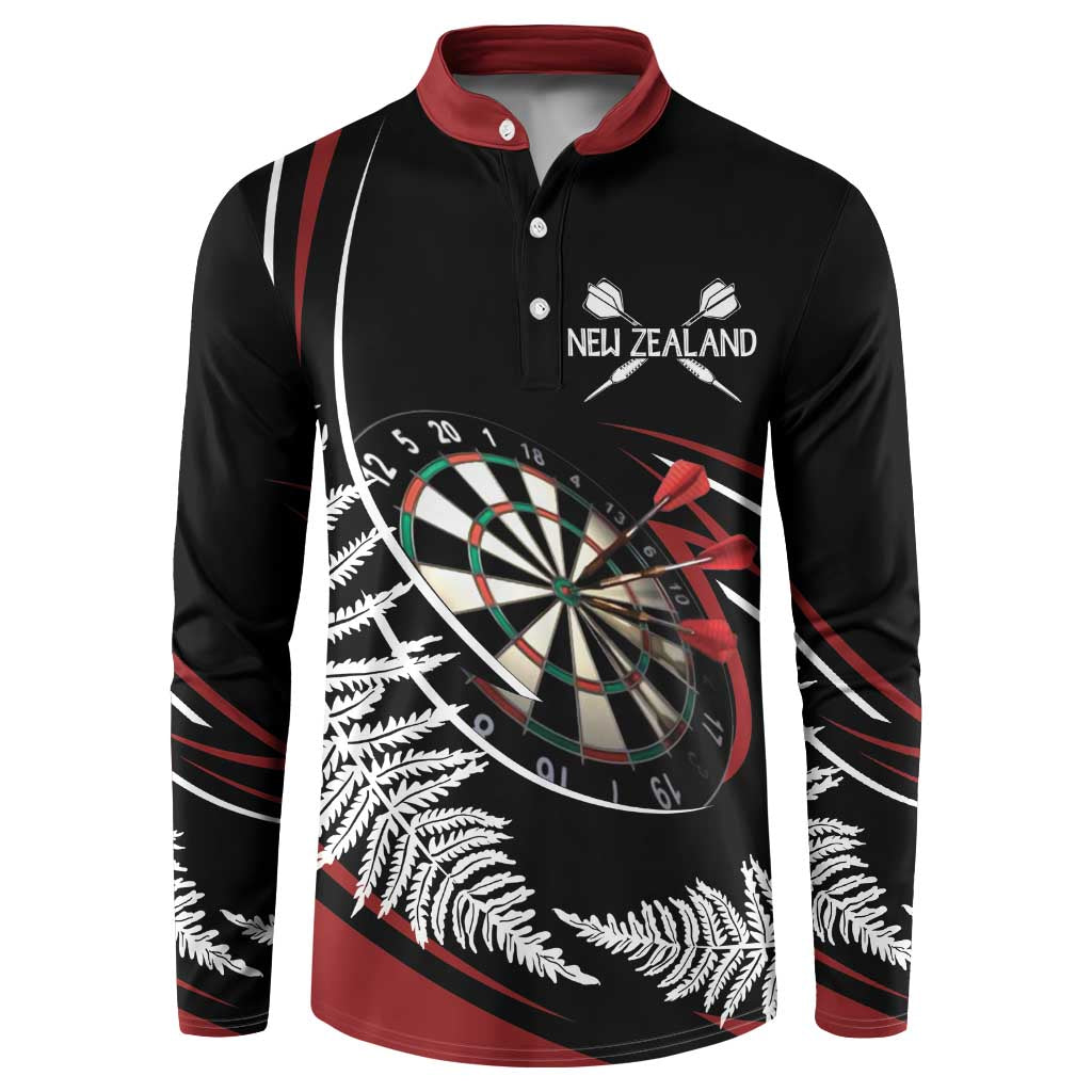 New Zealand Darts Personalised Button Sweatshirt Silver Fern Dynamic