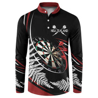 New Zealand Darts Personalised Button Sweatshirt Silver Fern Dynamic