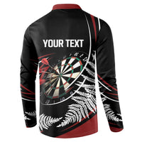 New Zealand Darts Personalised Button Sweatshirt Silver Fern Dynamic