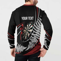 New Zealand Darts Personalised Button Sweatshirt Silver Fern Dynamic