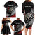 New Zealand Darts Personalised Family Matching Long Sleeve Bodycon Dress and Hawaiian Shirt Silver Fern Dynamic