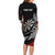 New Zealand Darts Personalised Family Matching Long Sleeve Bodycon Dress and Hawaiian Shirt Silver Fern Dynamic