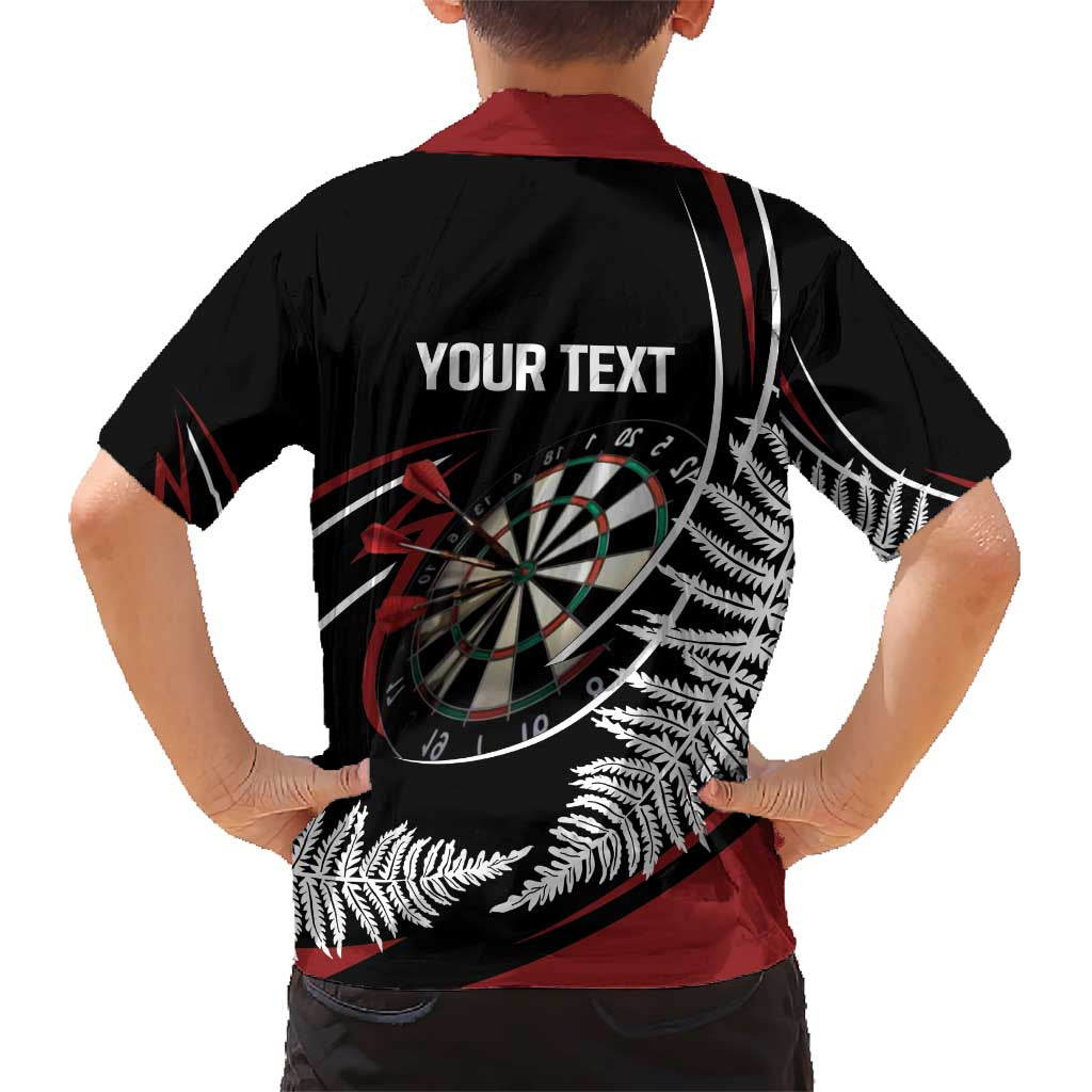 New Zealand Darts Personalised Family Matching Short Sleeve Bodycon Dress and Hawaiian Shirt Silver Fern Dynamic