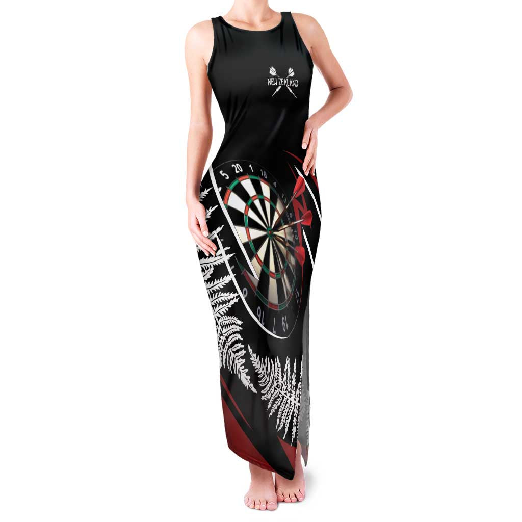 New Zealand Darts Personalised Family Matching Tank Maxi Dress and Hawaiian Shirt Silver Fern Dynamic
