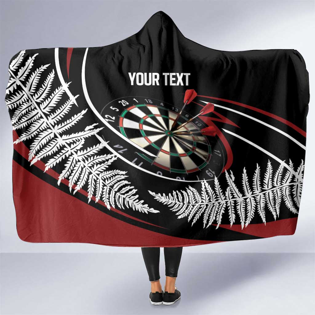 New Zealand Darts Personalised Hooded Blanket Silver Fern Dynamic LT7 One Size Red - Polynesian Pride