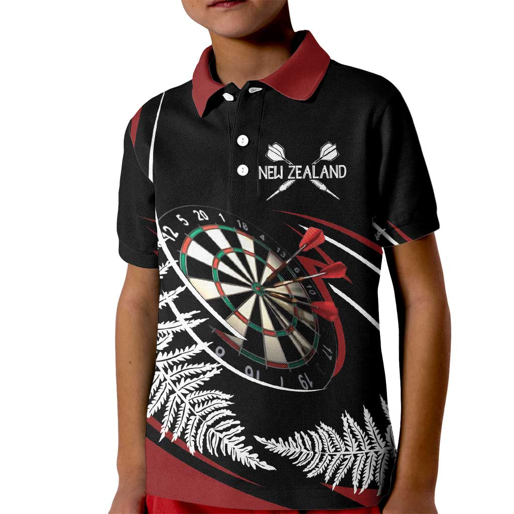 New Zealand Darts Personalised Kid Polo Shirt Silver Fern Dynamic