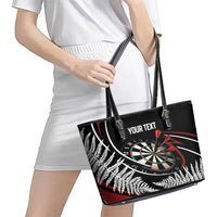 New Zealand Darts Personalised Leather Tote Bag Silver Fern Dynamic