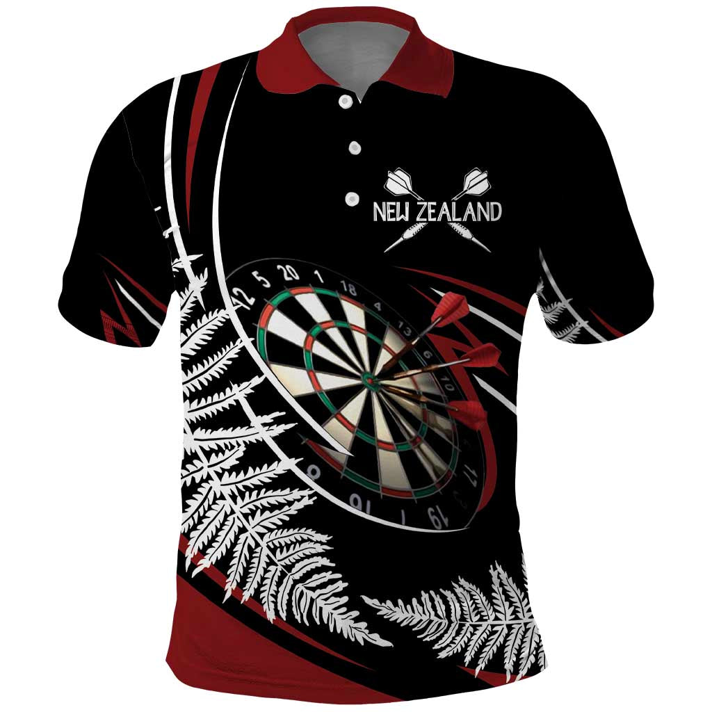 New Zealand Darts Personalised Polo Shirt Silver Fern Dynamic