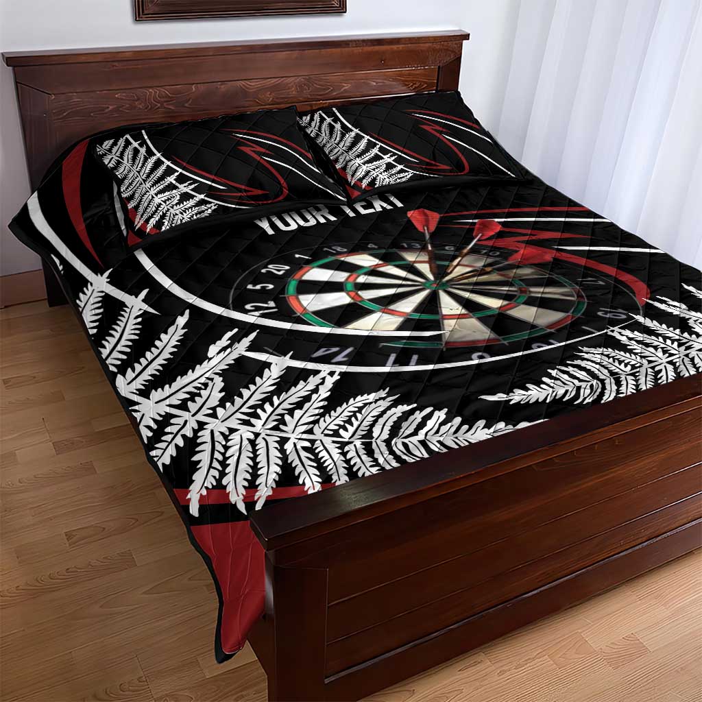 New Zealand Darts Personalised Quilt Bed Set Silver Fern Dynamic