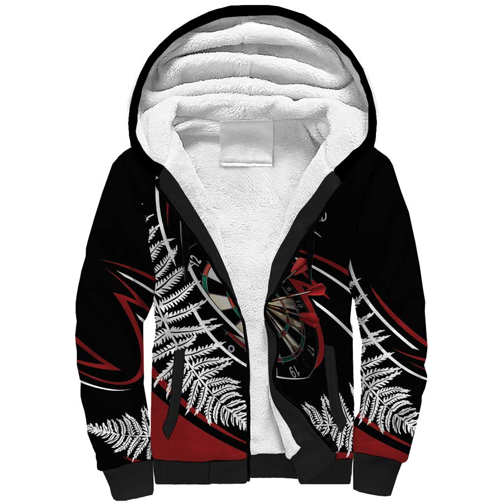 New Zealand Darts Personalised Sherpa Hoodie Silver Fern Dynamic
