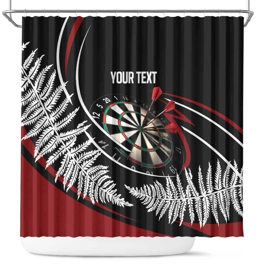 New Zealand Darts Personalised Shower Curtain Silver Fern Dynamic