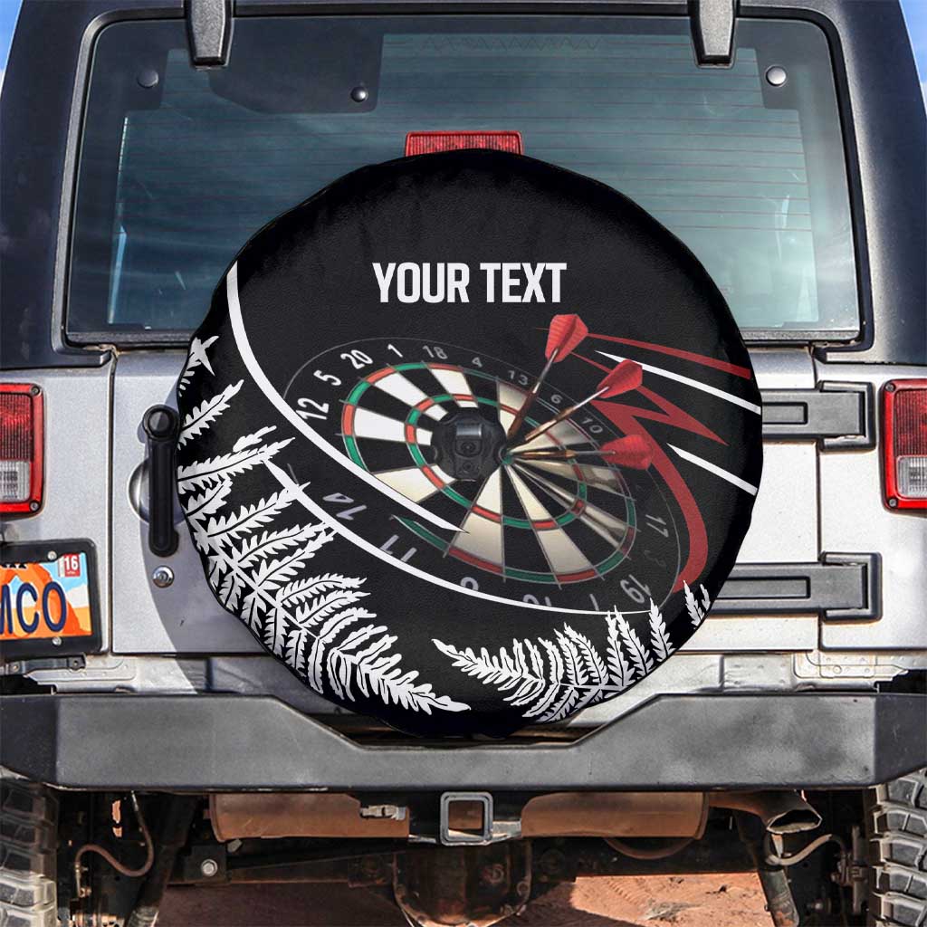 New Zealand Darts Personalised Spare Tire Cover Silver Fern Dynamic