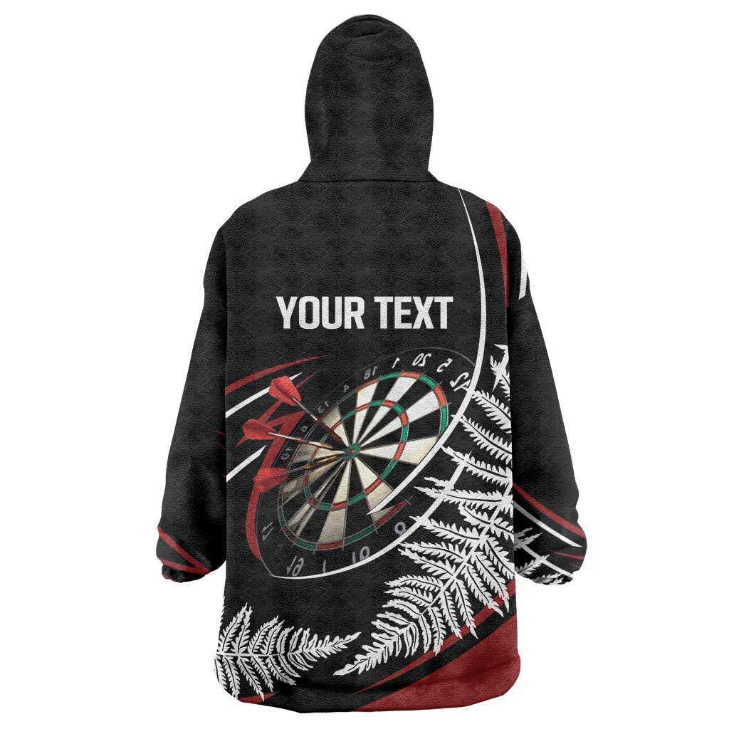 New Zealand Darts Personalised Wearable Blanket Hoodie Silver Fern Dynamic LT7 - Polynesian Pride