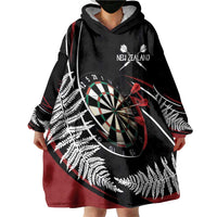 New Zealand Darts Personalised Wearable Blanket Hoodie Silver Fern Dynamic LT7 - Polynesian Pride
