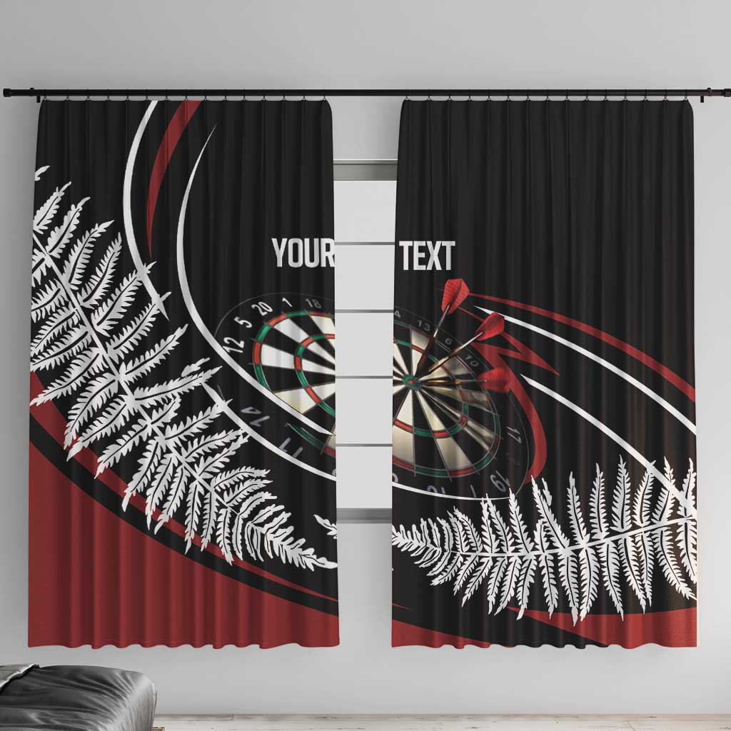 New Zealand Darts Personalised Window Curtain Silver Fern Dynamic