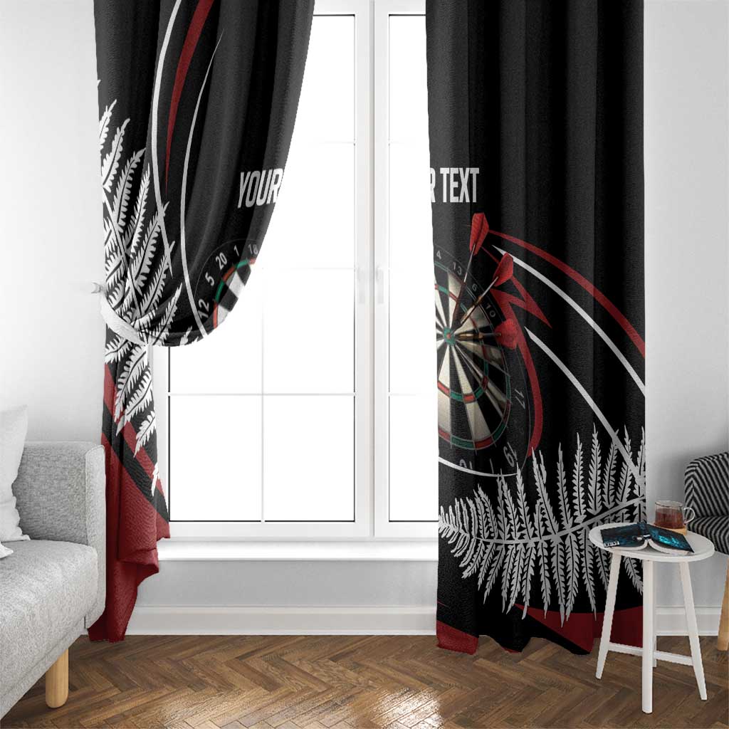 New Zealand Darts Personalised Window Curtain Silver Fern Dynamic