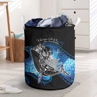 Maori Matariki Te Araroa Paikea Starry Laundry Basket Tangaroa Whakatauki LT7 Black - Polynesian Pride