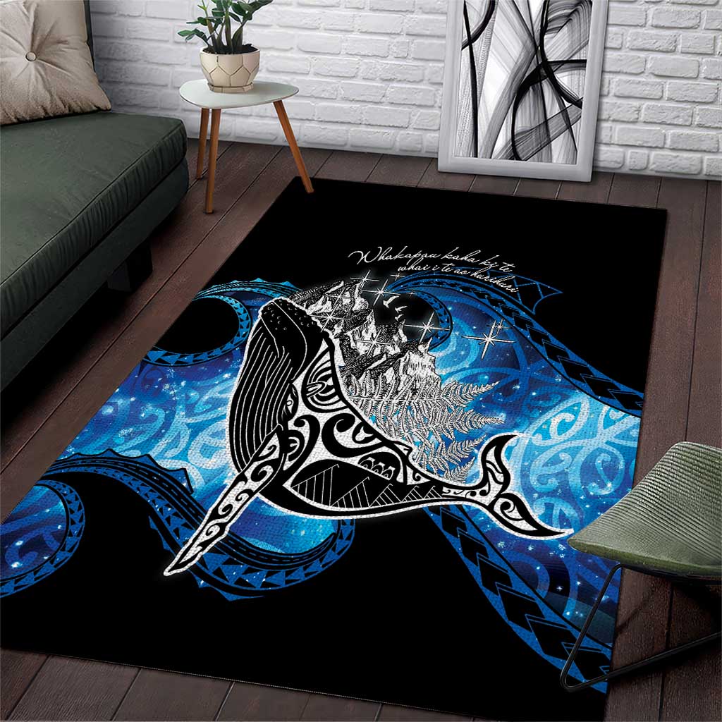 Maori Matariki Te Araroa Paikea Starry Area Rug Tangaroa Whakatauki LT7 Black - Polynesian Pride