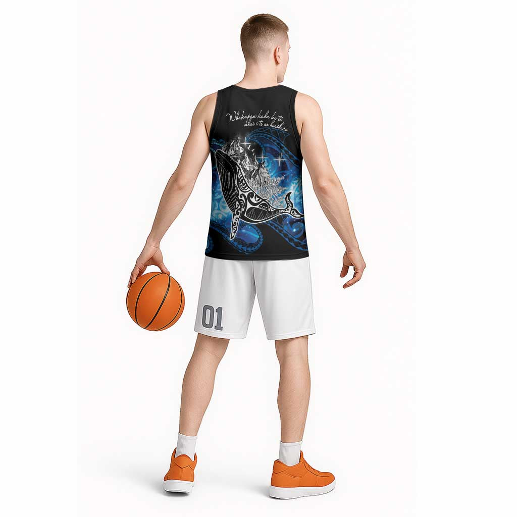 Maori Matariki Te Araroa Paikea Starry Basketball Jersey Tangaroa Whakatauki LT7 - Polynesian Pride