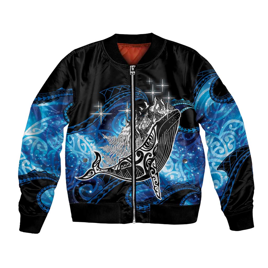 Maori Matariki Te Araroa Paikea Starry Bomber Jacket Tangaroa Whakatauki LT7 Unisex Black - Polynesian Pride