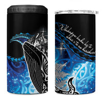 Maori Matariki Te Araroa Paikea Starry 4 in 1 Can Cooler Tumbler Tangaroa Whakatauki LT7 One Size: 16 oz Black - Polynesian Pride